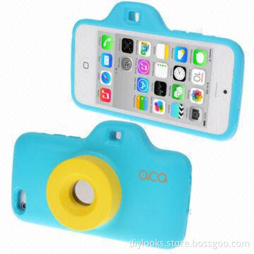 2013 New style Toy Camera Silicone Case for iPhone 5C (Blue)